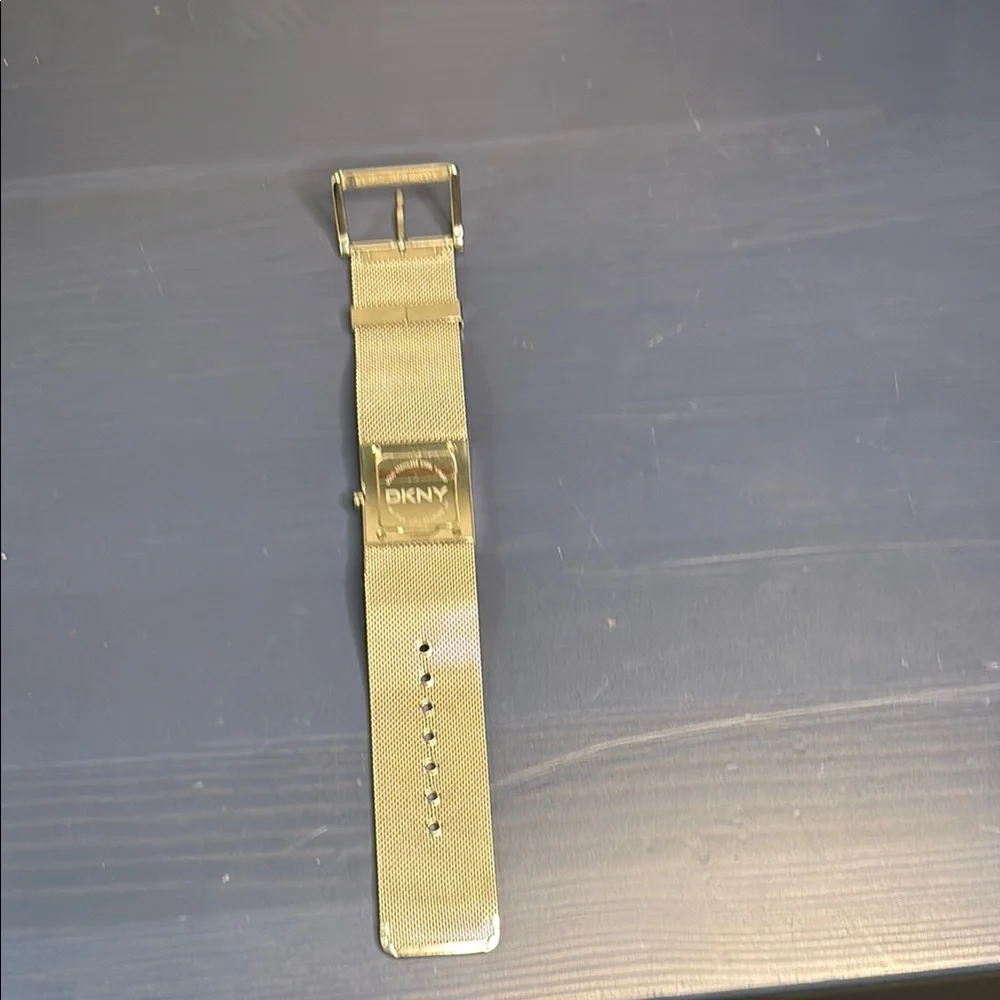DKNY Silver Rectangular Mesh Watch Minimalist Design